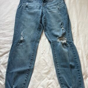 Women's Celebrity Pink Shark bite able distressed jeans Size 9/29